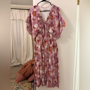 Pink and Orange Maxi Dress